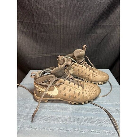 Nike Huarache 5 Lax Grey Lace Up Lacrosse Cleats Size 5Y Used No Box - Picture 3 of 6
